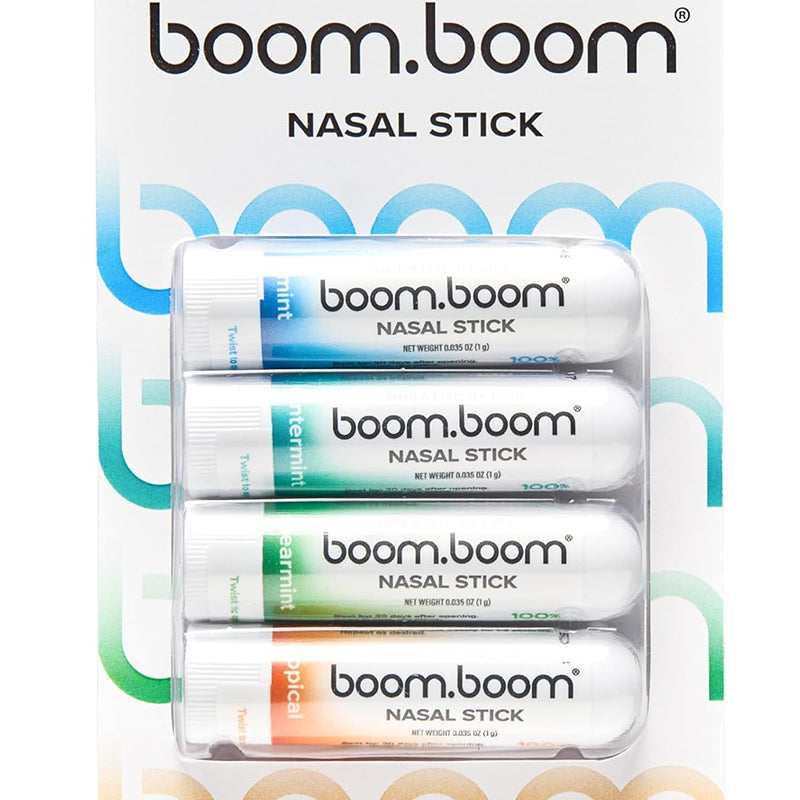 BoomBoom Nasal Stick natural aromatherapy inhaler with essential oils for instant energy and focus boost