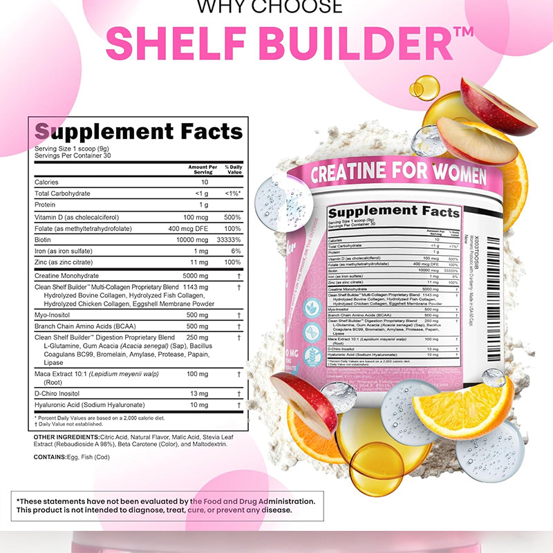 Vitalisen Creatine for Women - tropical orange flavor, 30 servings, made in USA