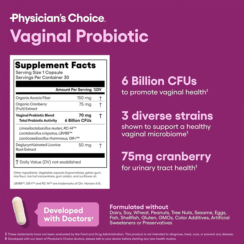 "Women's probiotic supplement with cranberry extract for urinary tract support"
