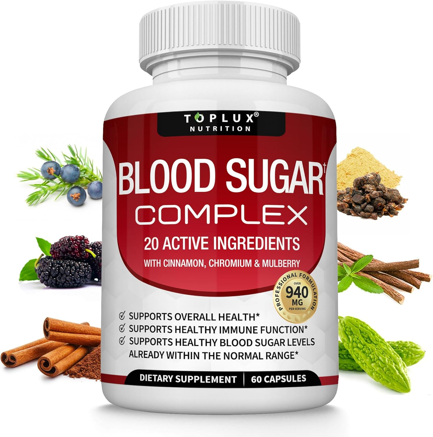 "Blood sugar complex supplement with natural glucose support ingredients"