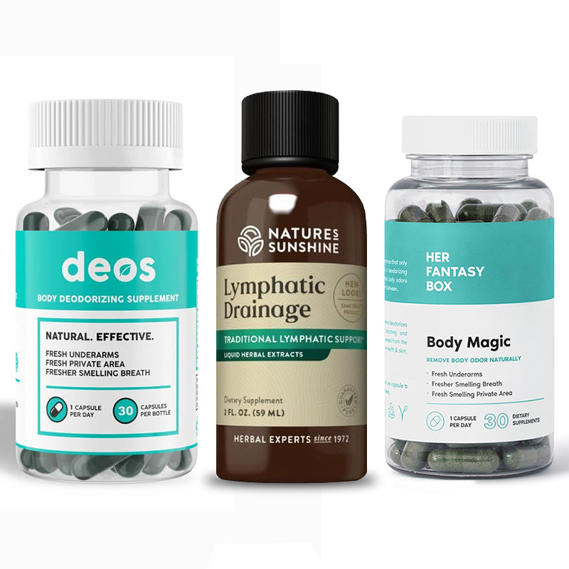 Chlorophyll supplements and lymphatic supplements.