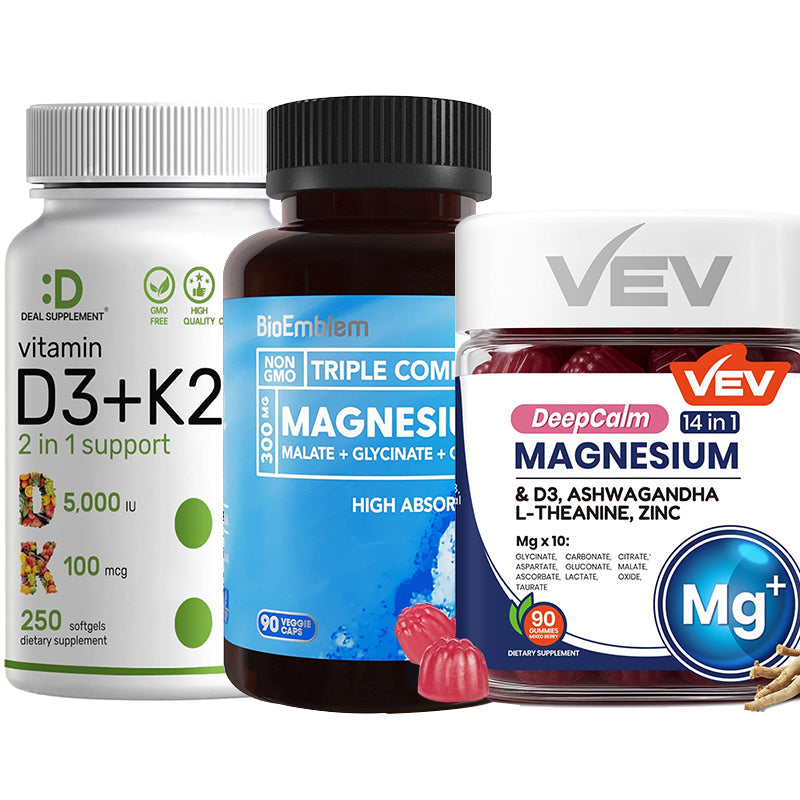 Premium Magnesium & Vitamin D3+K2 Supplements