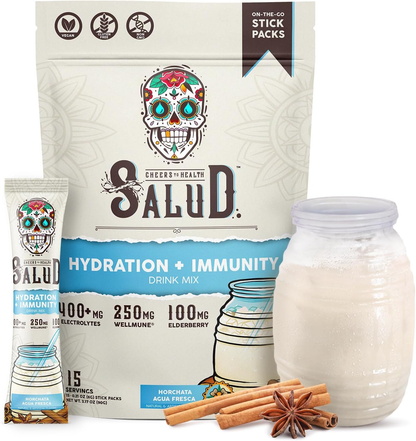 Salud 2-in-1 hydration packets with immunity electrolytes powder"