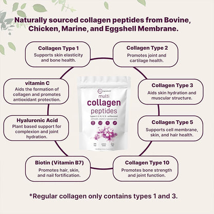 "Collagen peptides powder in measuring scoop - unflavored hydrolyzed collagen supplement for daily wellness routine"
