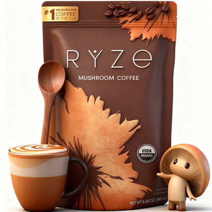 Premium mushroom coffee blend with adaptogenic benefits for natural energy