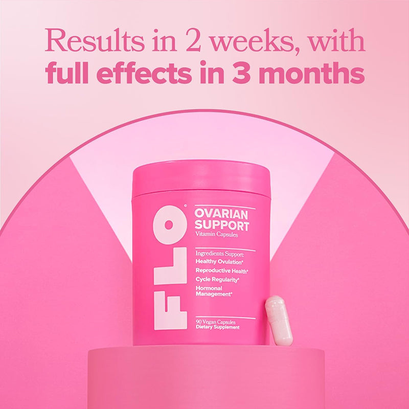  "O Positiv FLO supplement facts showing natural ingredients for ovarian function and hormonal balance"