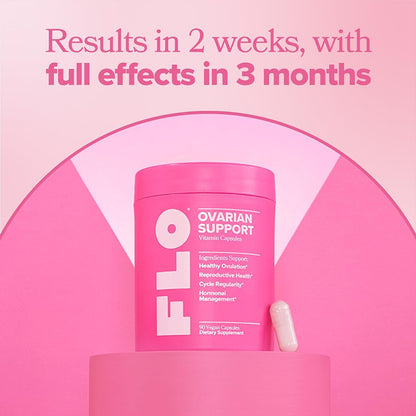  "O Positiv FLO supplement facts showing natural ingredients for ovarian function and hormonal balance"
