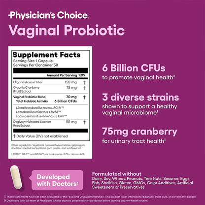 "Women's probiotic supplement with cranberry extract for urinary tract support"