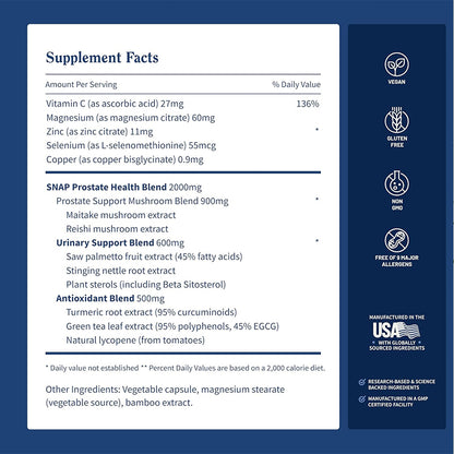 "Prostate health support with anti-inflammatory turmeric and saw palmetto extract"