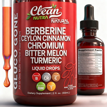 "Berberine with Ceylon cinnamon liquid drops by Clean Nutra"