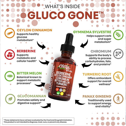 Clean Nutra Berberine with Ceylon Cinnamon Supplement Liquid Drops