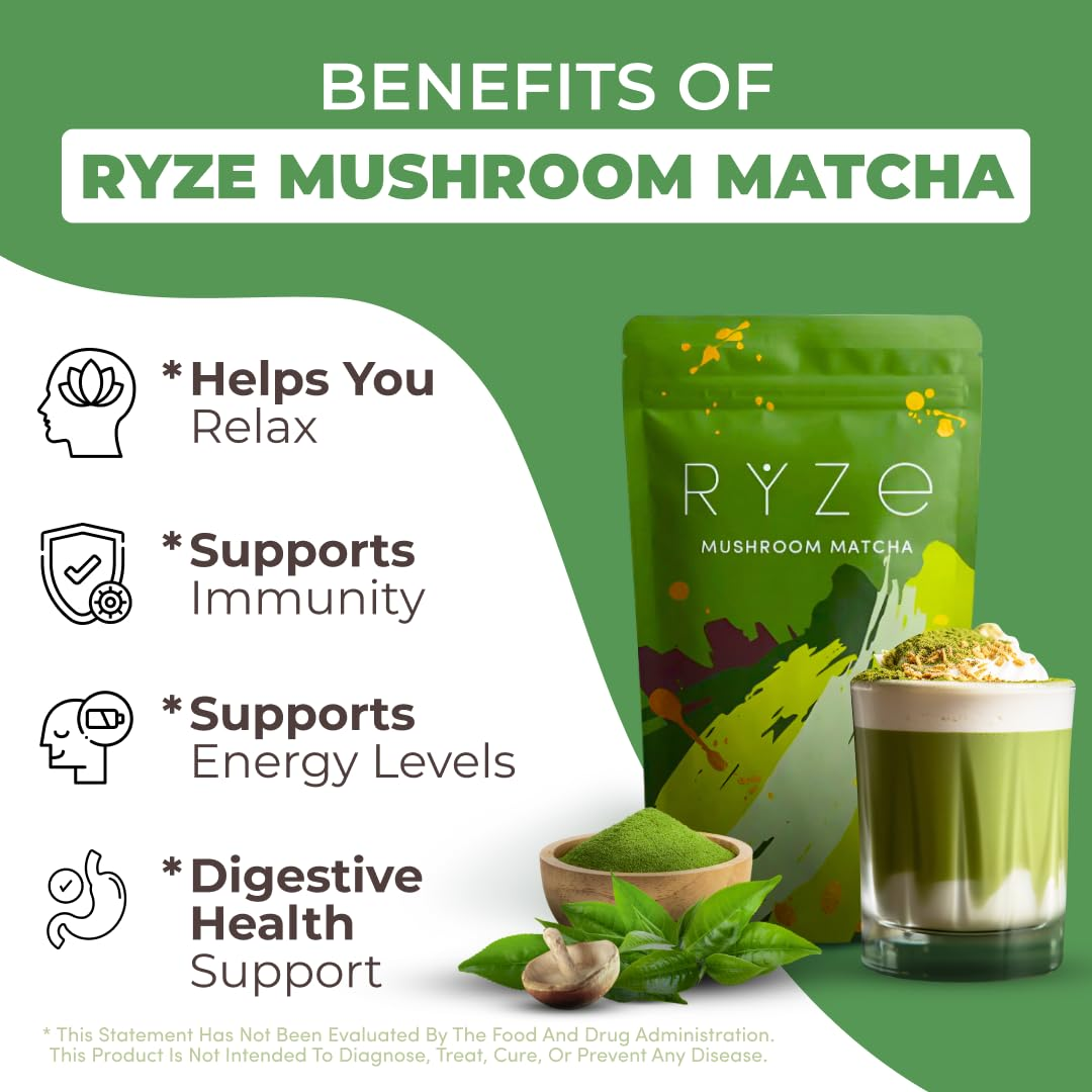 "Ceremonial-grade Japanese matcha blended with functional mushrooms"