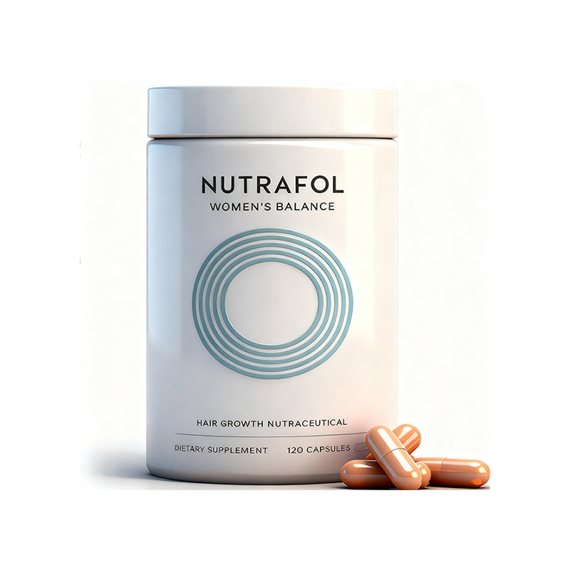 "Nutrafol Women's Balance hair growth supplement bottle for women 45+ with menopause support"