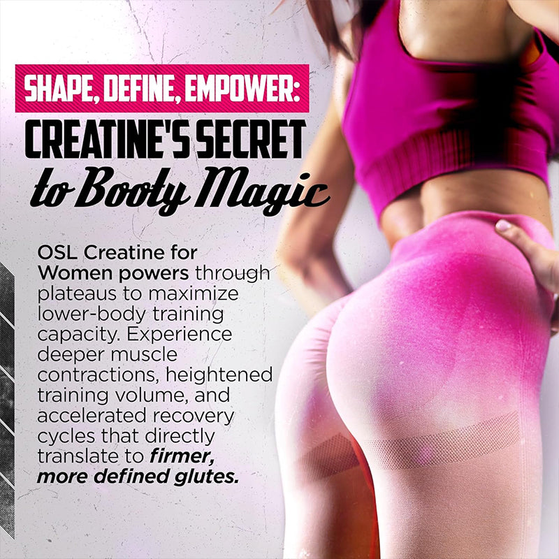 "Premium creatine powder for female athletes showing pure formula for workout performance"