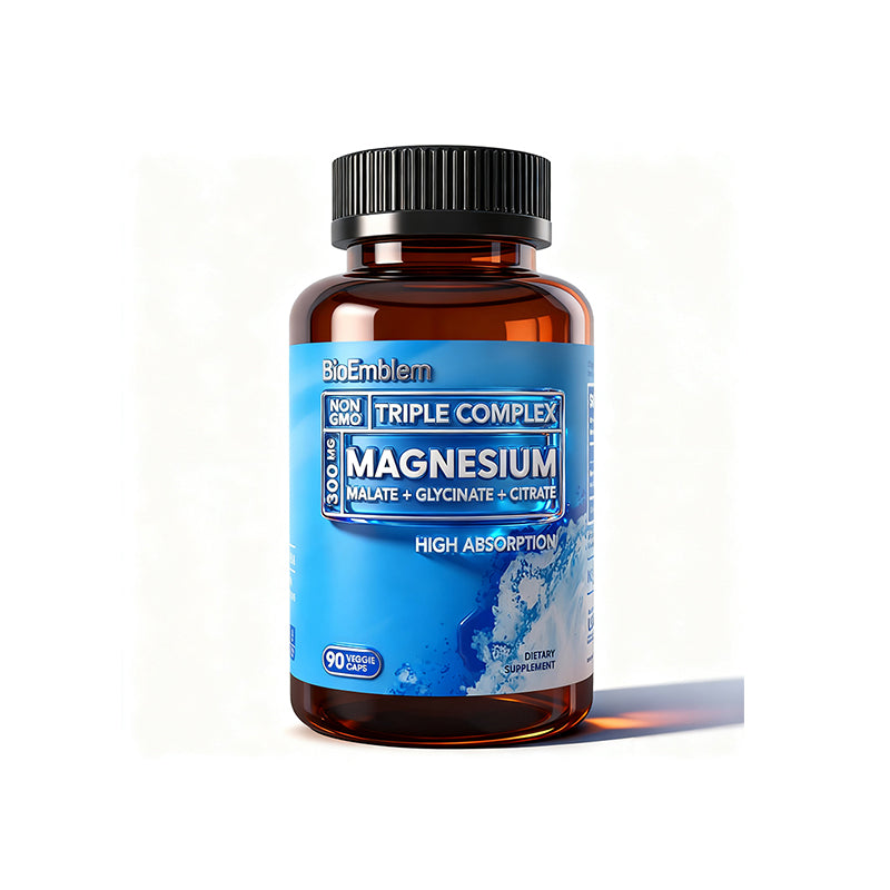 "BioEmblem triple magnesium complex with 3 forms for maximum absorption"