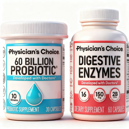 Physician's CHOICE Advanced Gut Health Bundle - Complete Digestive Support System with probiotics and digestive enzymes