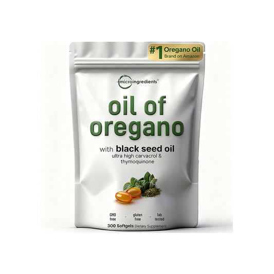"Micro Ingredients Oil of Oregano bottle - 100% pure natural oregano essential oil supplement"