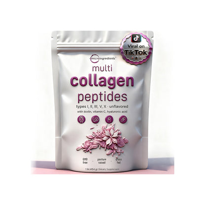 "Micro Ingredients Multi Collagen Peptides Powder container - premium hydrolyzed collagen supplement for skin and joints"

