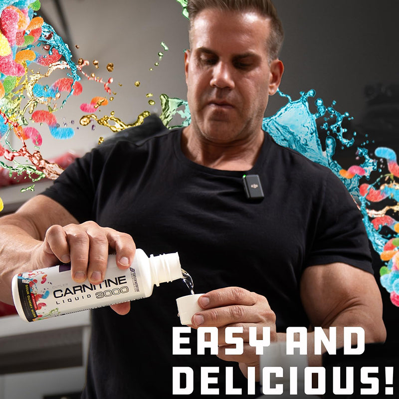 "Liquid L-Carnitine supplement facts label showing 3000mg high-potency formula"