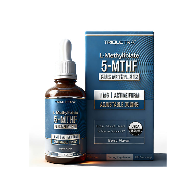 Triquetra Health premium holistic wellness supplement bottle featuring natural mind-body-spirit balance formula