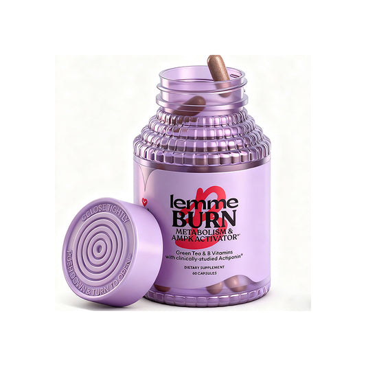 Lemme Burn premium fat burner supplement bottle featuring natural weight management and metabolism boost formula