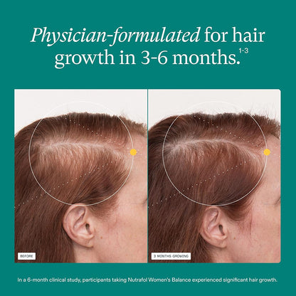 "Women's Balance hair growth formula with physician-formulated natural botanicals"