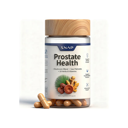 "Snap Supplements prostate health supplement bottle with saw palmetto for men's wellness"