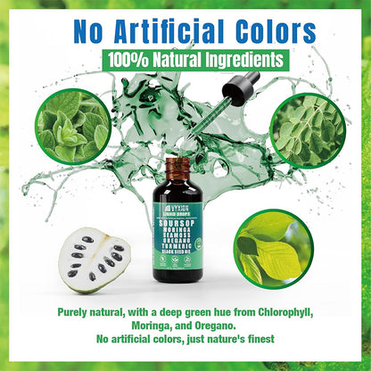 "Natural herbal bitters supplement with soursop and 9 botanicals for digestive health"