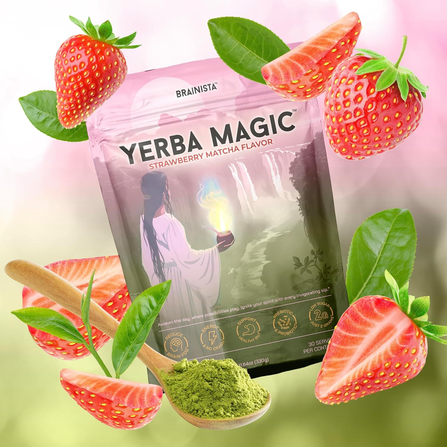 "fine green organic tea powder