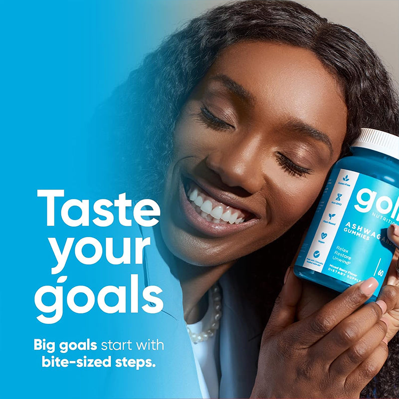 "Goli supplement facts showing KSM-66 ashwagandha and vitamin D3 ingredients"