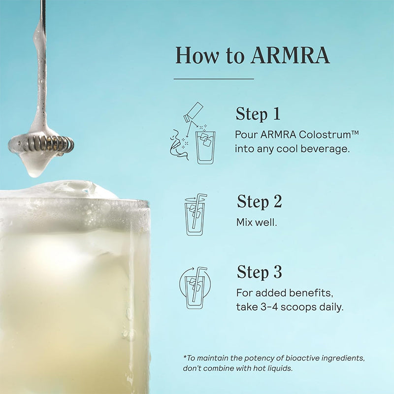 "Pure bovine colostrum powder for immune system and digestive health support"