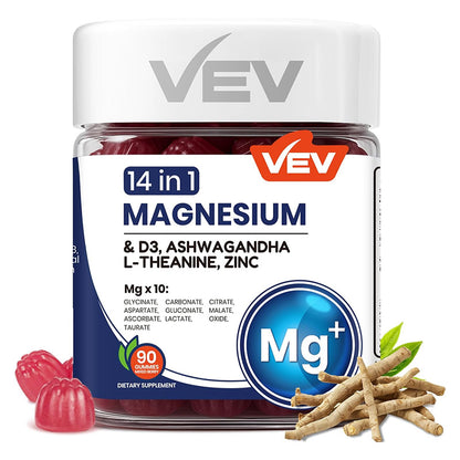 14-in-1 magnesium complex gummies with ashwagandha for stress relief"