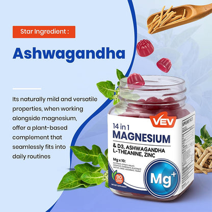 Delicious magnesium gummies with adaptogens for muscle and nerve support"