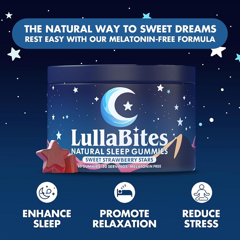 "Natural Sleep Gummies bottle - premium melatonin sleep support supplement with natural ingredients"
