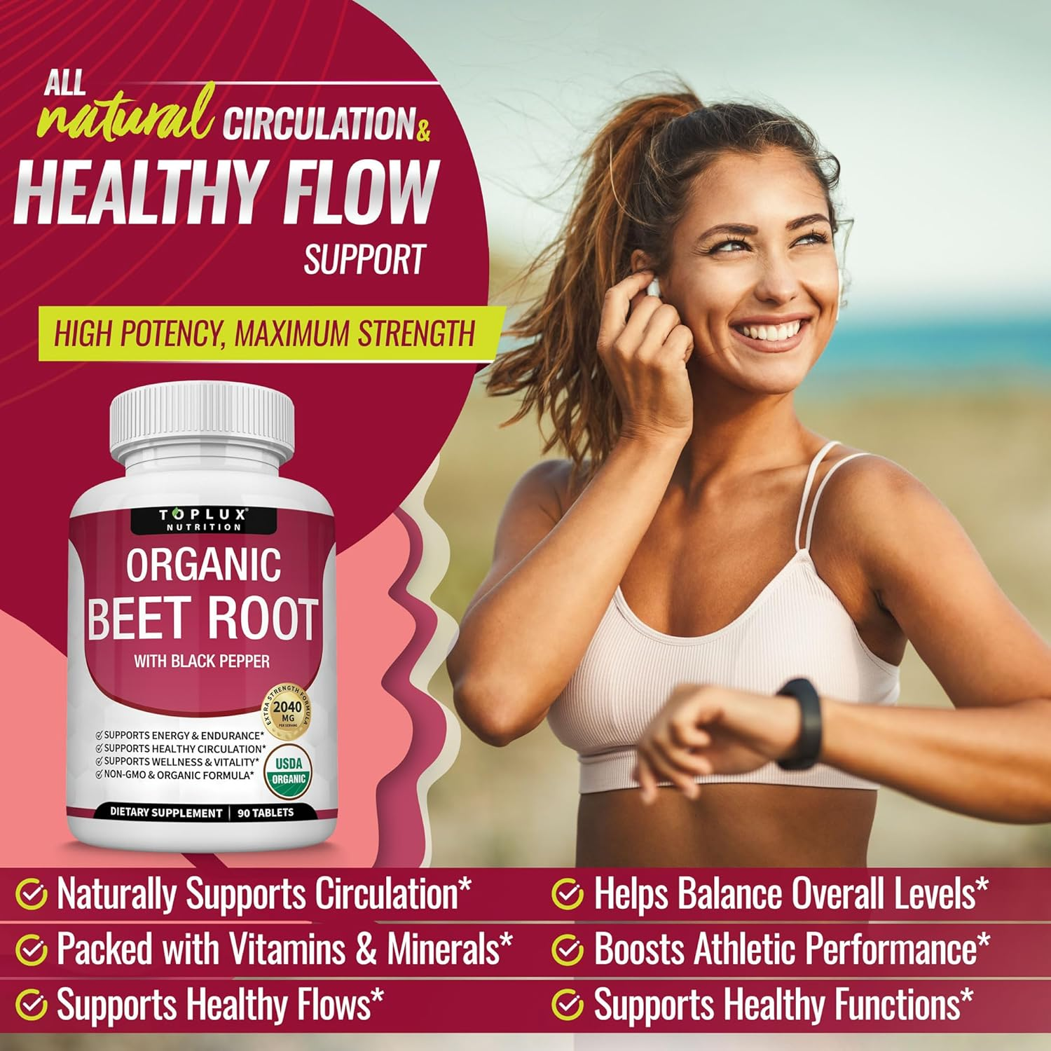 Pure beetroot extract tablets for circulation and energy boost"